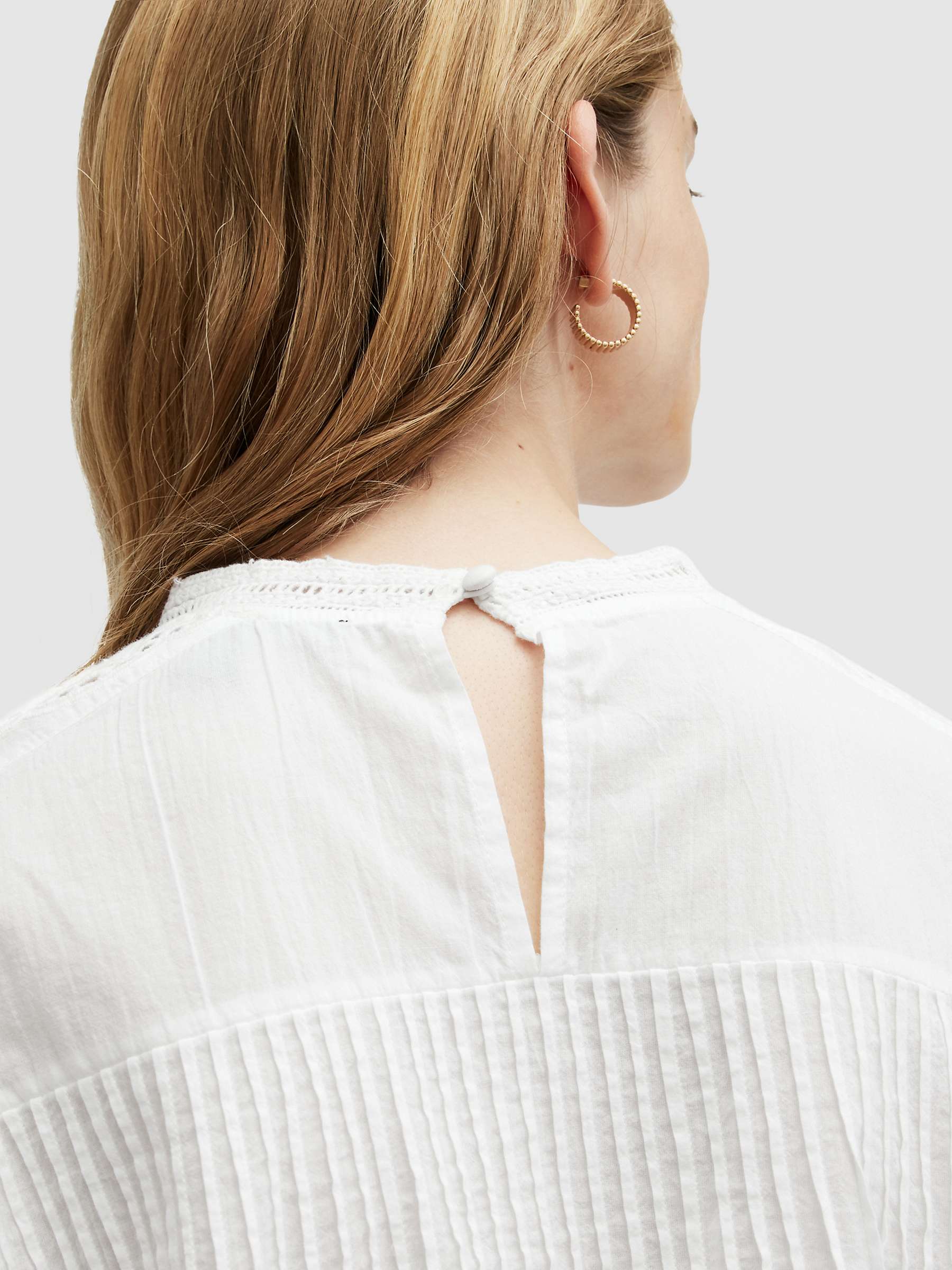 Buy AllSaints Elaia Embroidered Blouse, Chalk White Online at johnlewis.com