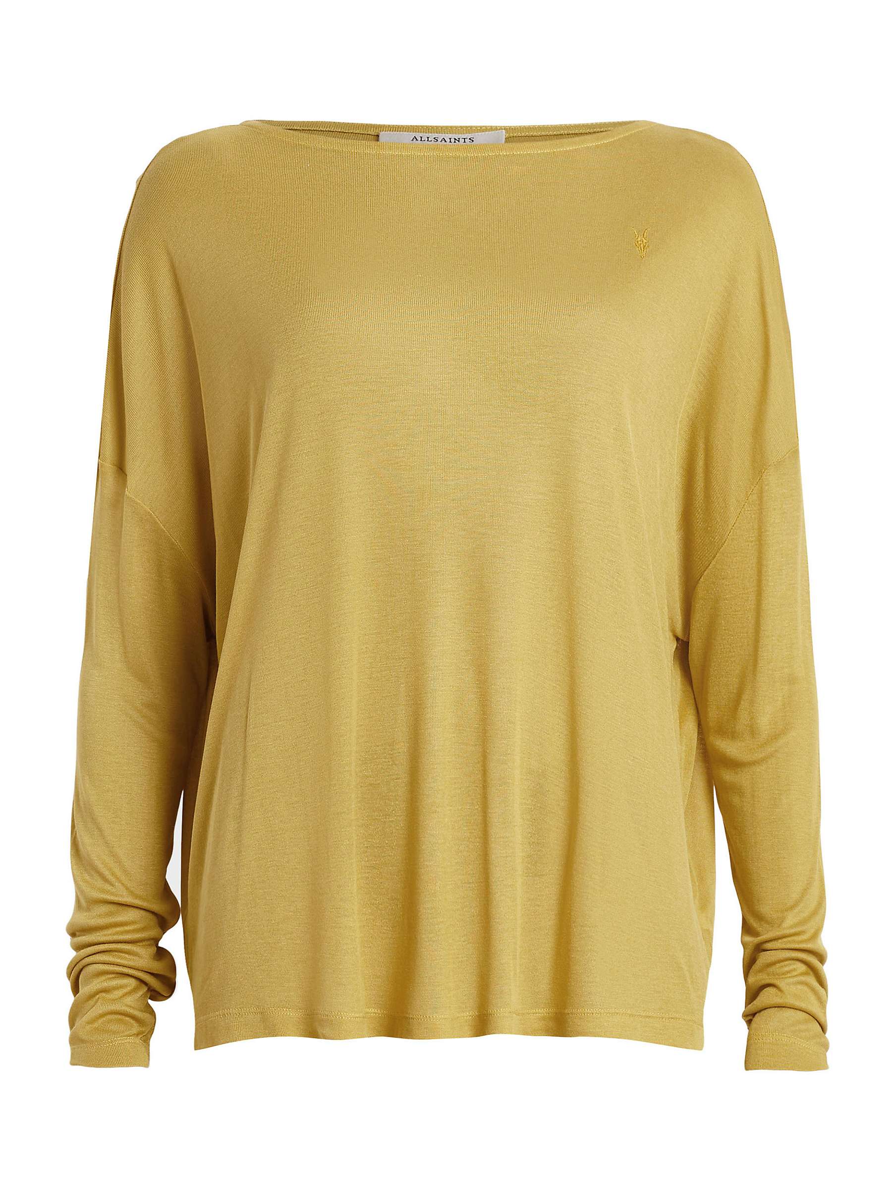 Buy AllSaints Rita Francesoco Jersey Top, Golden Palm Green Online at johnlewis.com