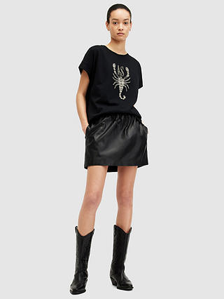 AllSaints Scorpion Imogen Boy Organic Cotton T-Shirt, Black