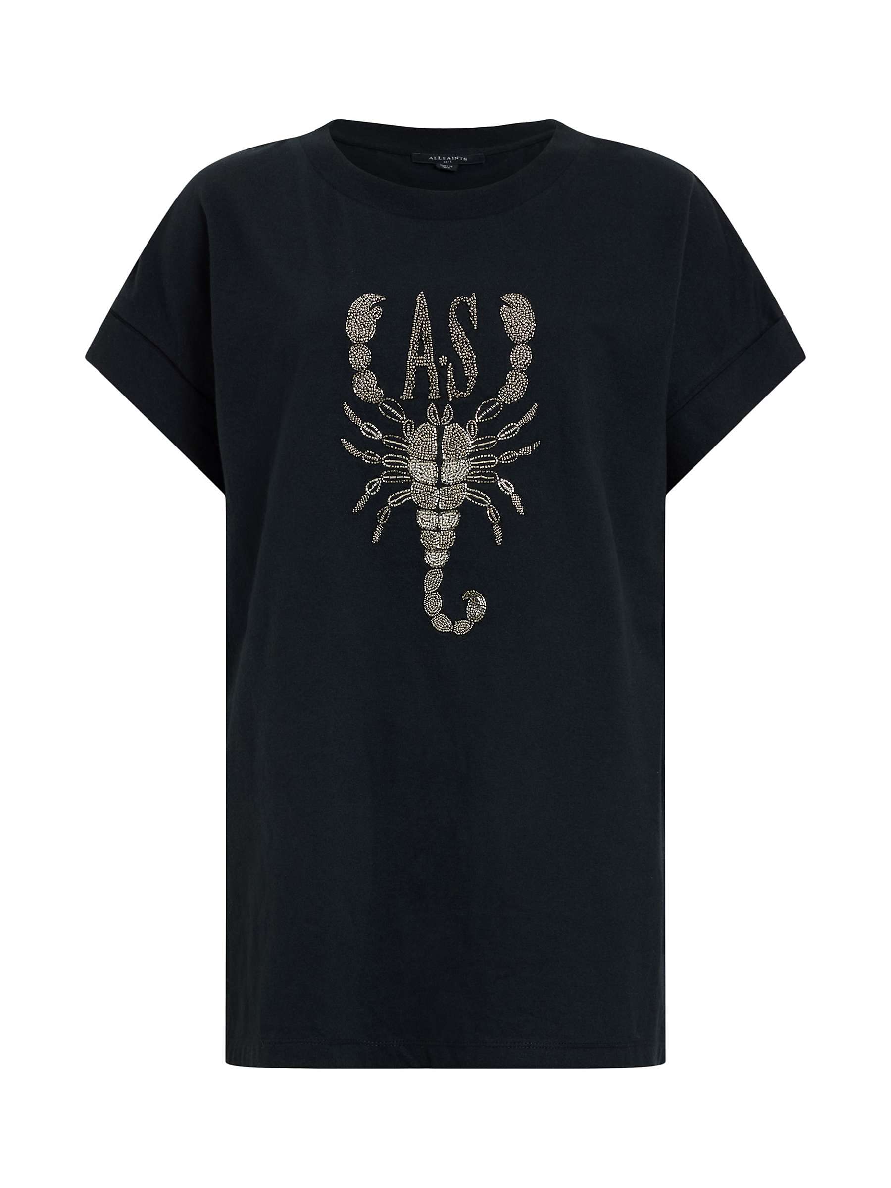 Buy AllSaints Scorpion Imogen Boy Organic Cotton T-Shirt, Black Online at johnlewis.com