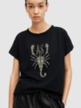 AllSaints Scorpion Imogen Boy Organic Cotton T-Shirt, Black