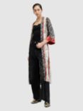 AllSaints Casa Waimea Snake Print Kimono, Black/Multi, Black/Multi