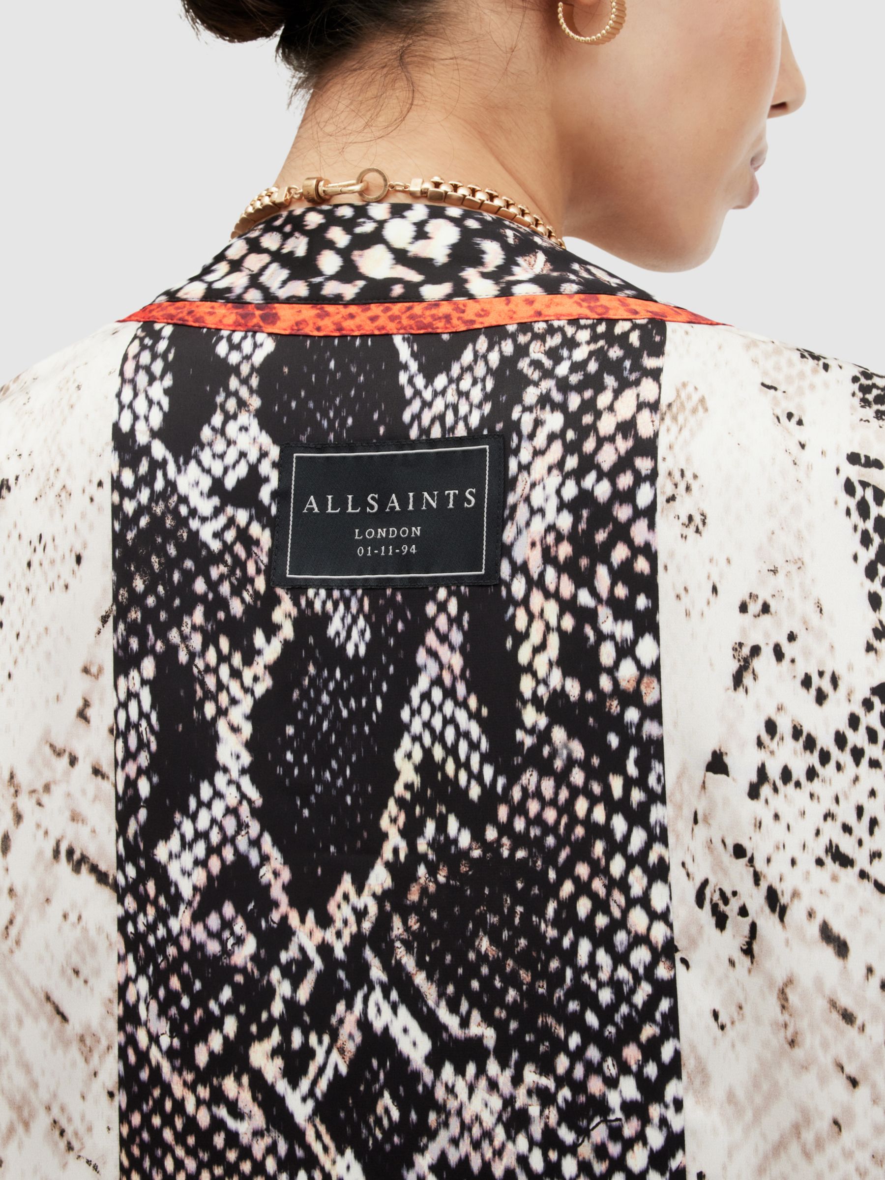 Buy AllSaints Casa Waimea Snake Print Kimono, Black/Multi Online at johnlewis.com