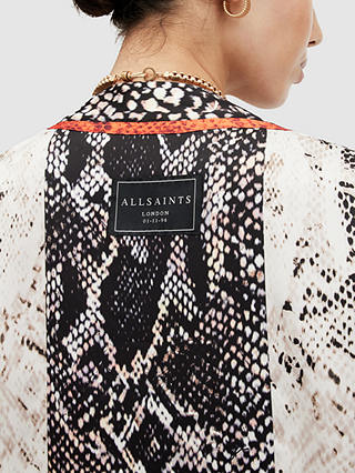 AllSaints Casa Waimea Snake Print Kimono, Black/Multi