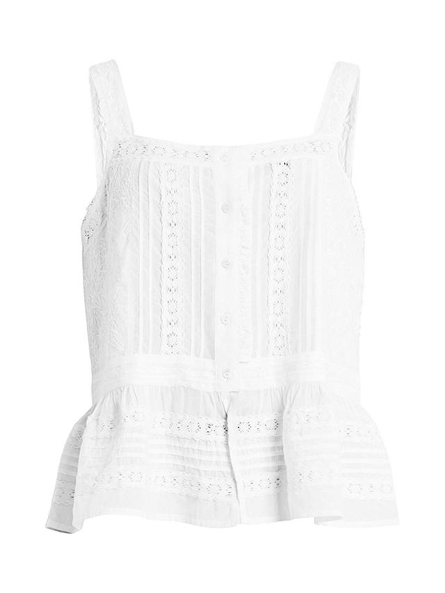 AllSaints Catalina Embroidered Top, Off White