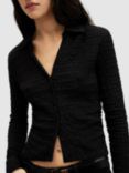AllSaints Connie Cotton Blend Shirt, Black
