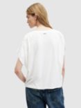 AllSaints Natalie Gathered Detail T-Shirt, Chalk White