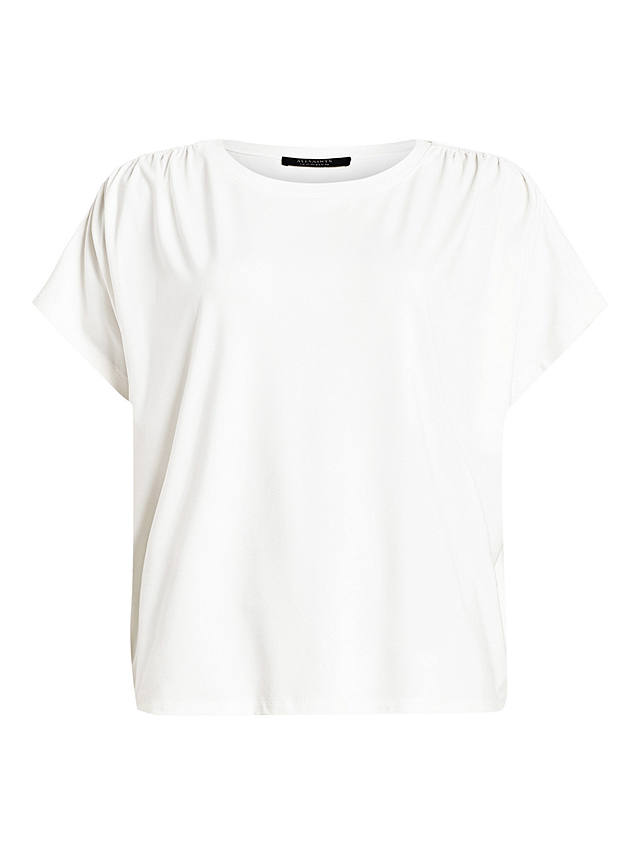 AllSaints Natalie Gathered Detail T-Shirt, Chalk White