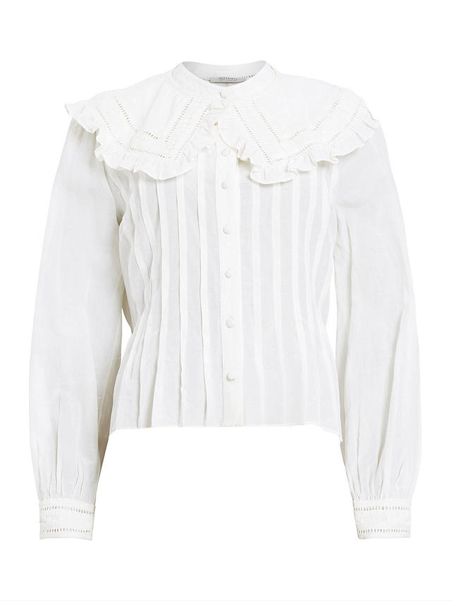 AllSaints Olea Wide Collar Textured Shirt, White