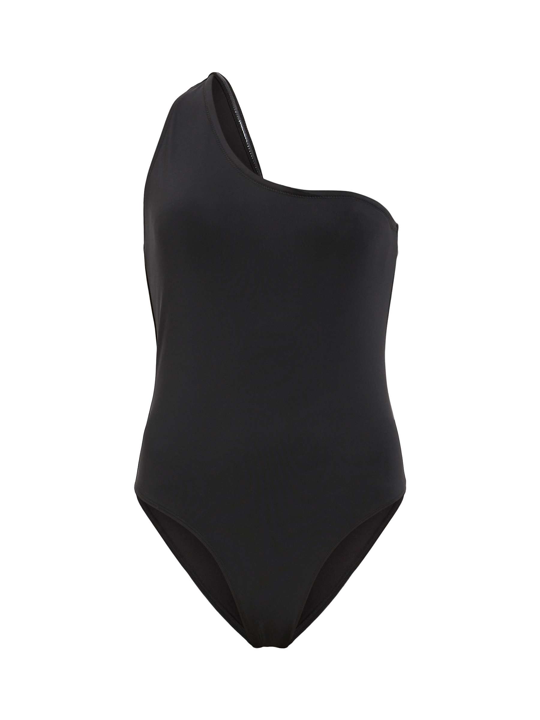 Buy AllSaints Correl Asymmetric High Leg Swimsuit, Black Online at johnlewis.com