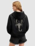 AllSaints Embellished Scorpion Pippa Hoodie, Black