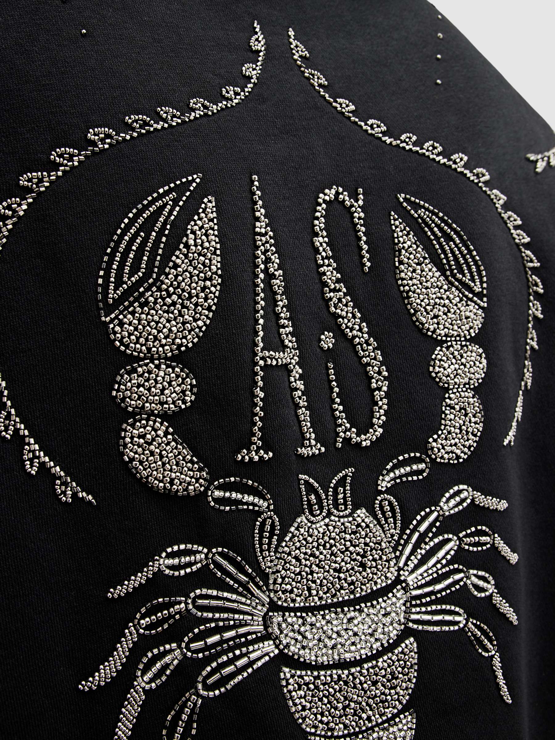 Buy AllSaints Embellished Scorpion Pippa Hoodie, Black Online at johnlewis.com