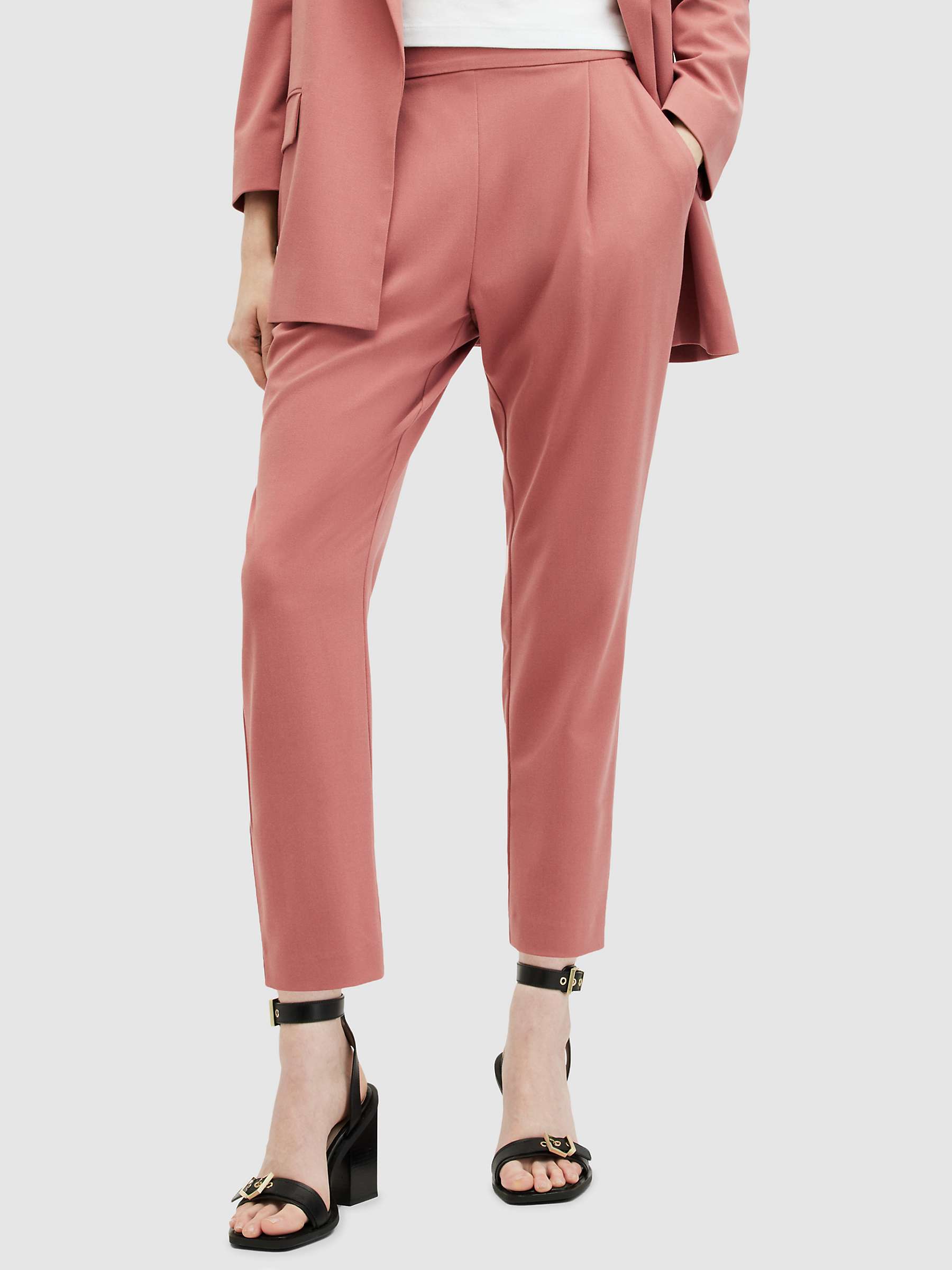 Buy AllSaints Aleida Ankle Grazer Trousers, Rich Pink Online at johnlewis.com