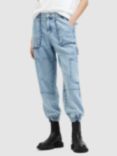 AllSaints Mila High Rise Relaxed Cuffed Jeans, Light Indigo