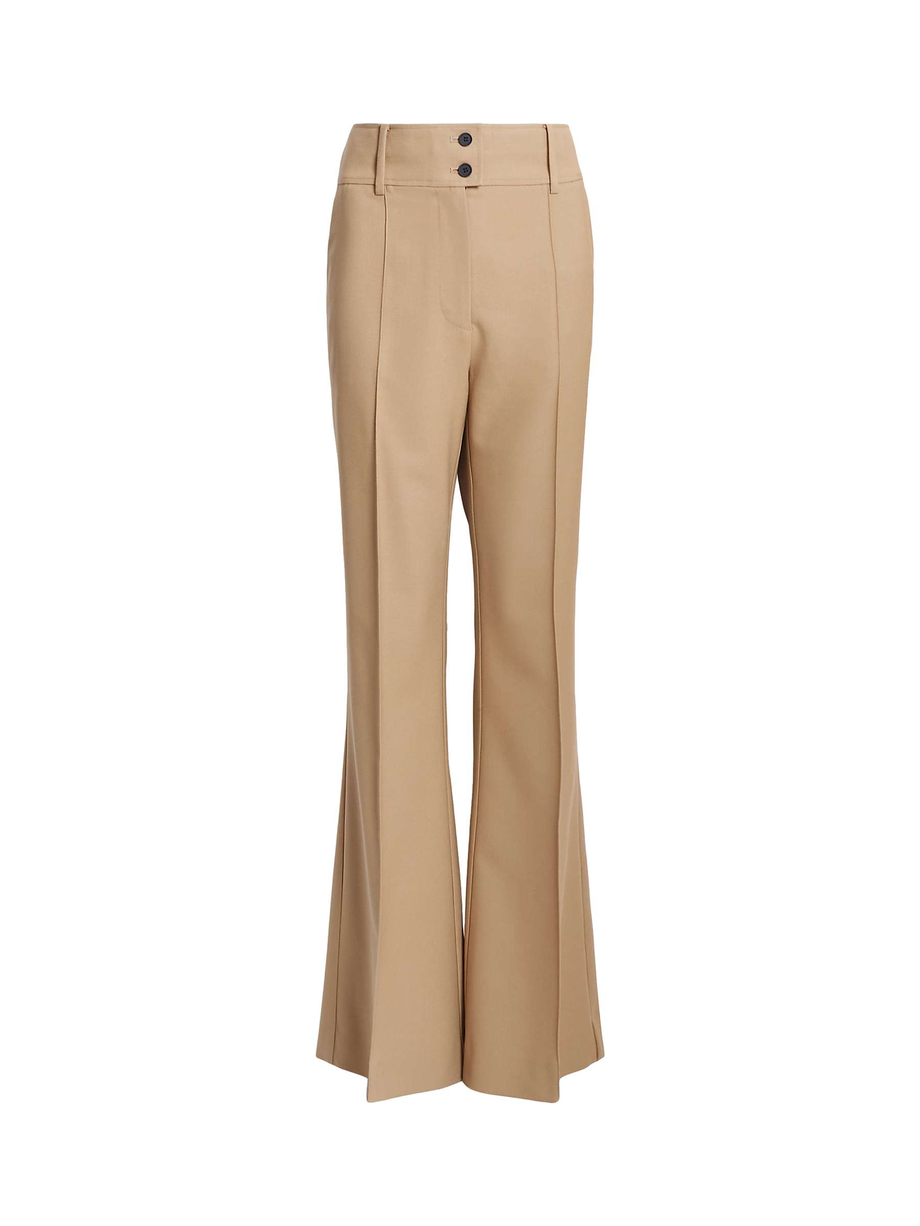 Buy AllSaints Sevenh Wool Blend Flared Trousers, Camel Brown Online at johnlewis.com
