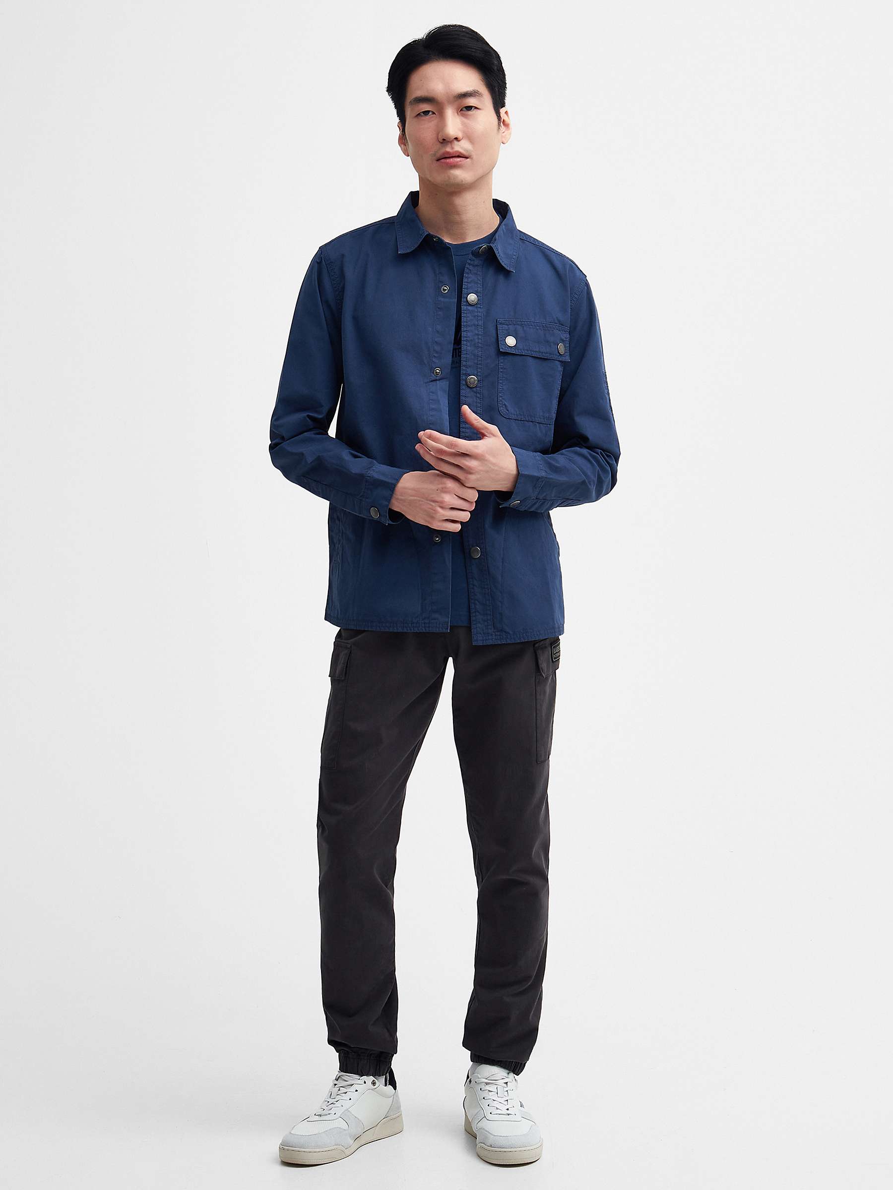 Buy Barbour International Circuit Overshirt, Washed Cobalt Online at johnlewis.com