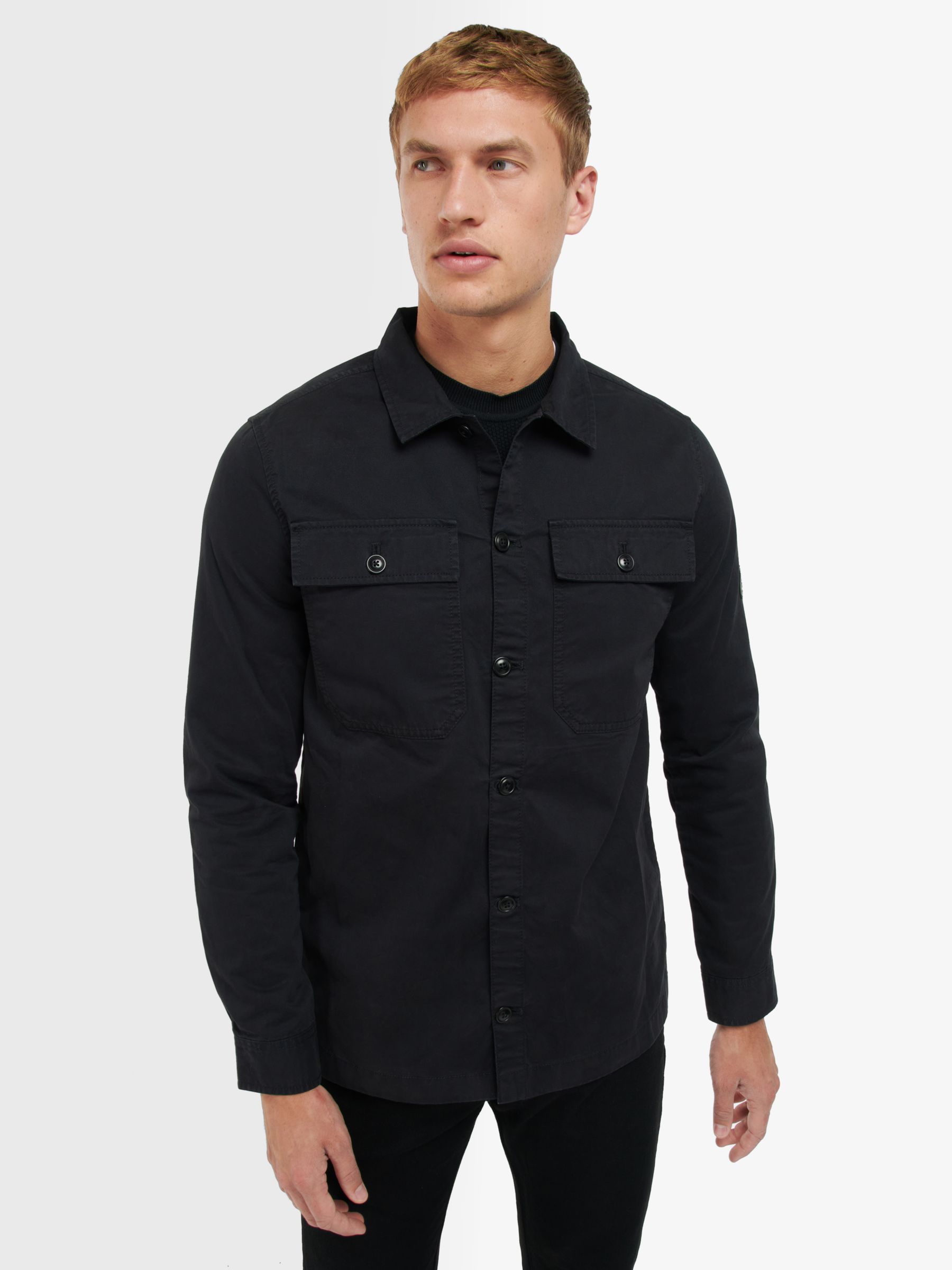 Barbour International Adey Cotton Overshirt, Black, S