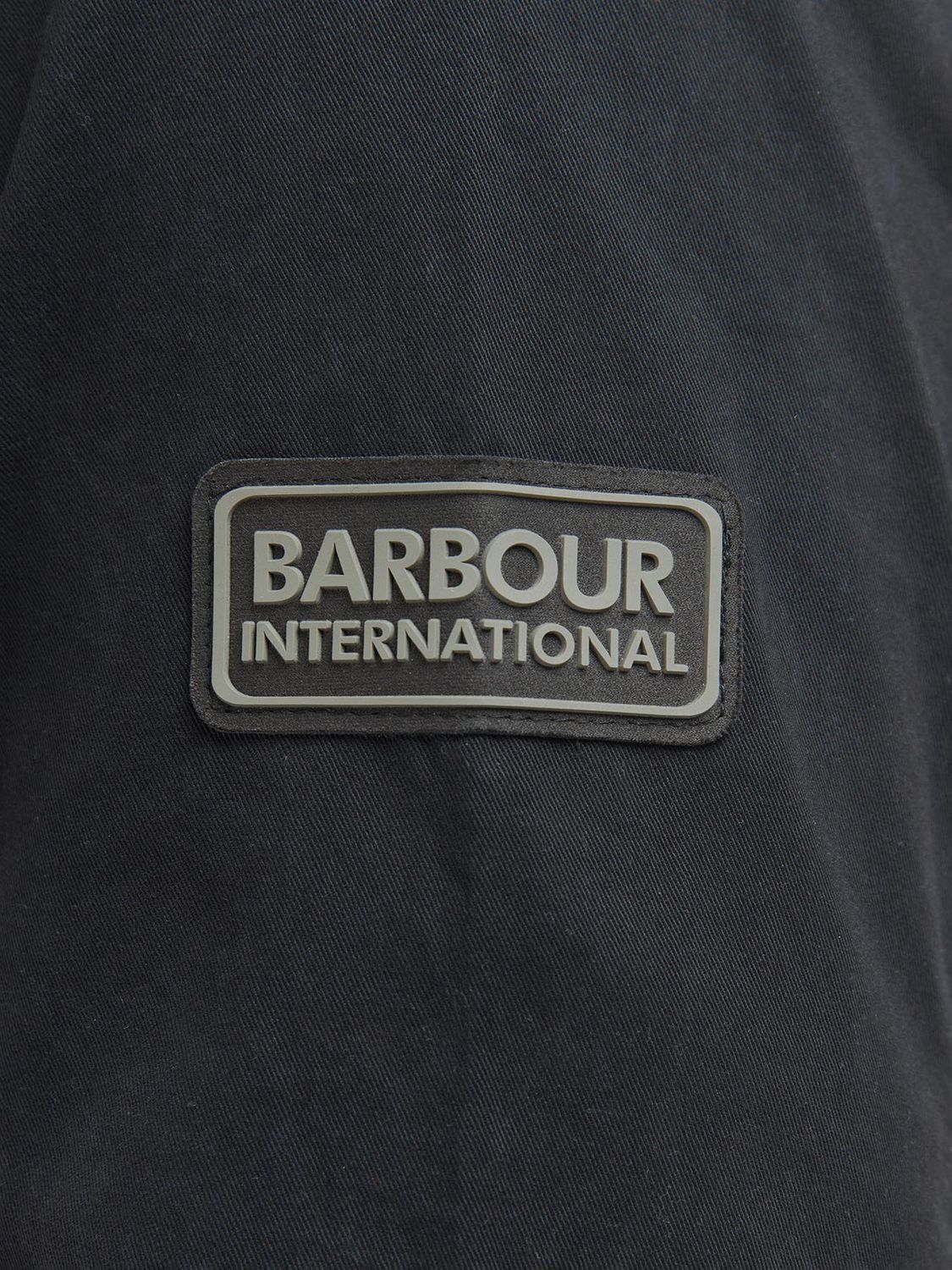 Barbour International Adey Cotton Overshirt, Black at John Lewis & Partners