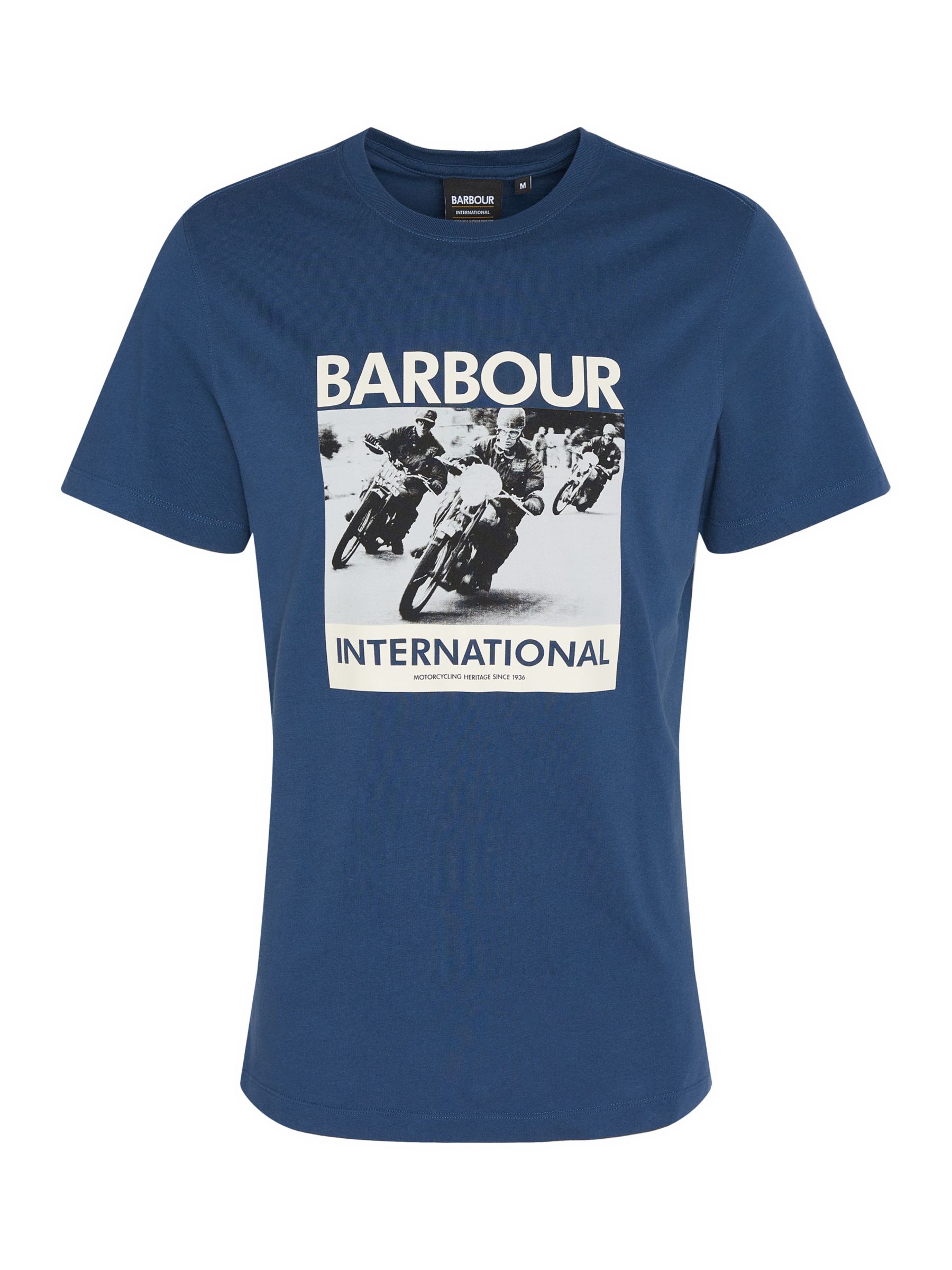 Barbour International Cotton Chisel Crew Neck T-Shirt, Washed Cobalt, S