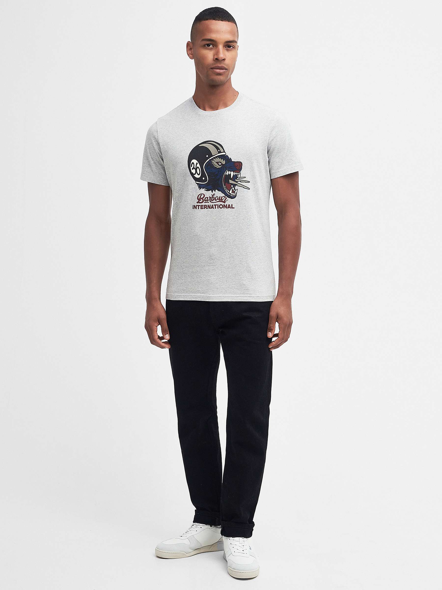 Buy Barbour International Socket T-Shirt, Grey Marl Online at johnlewis.com