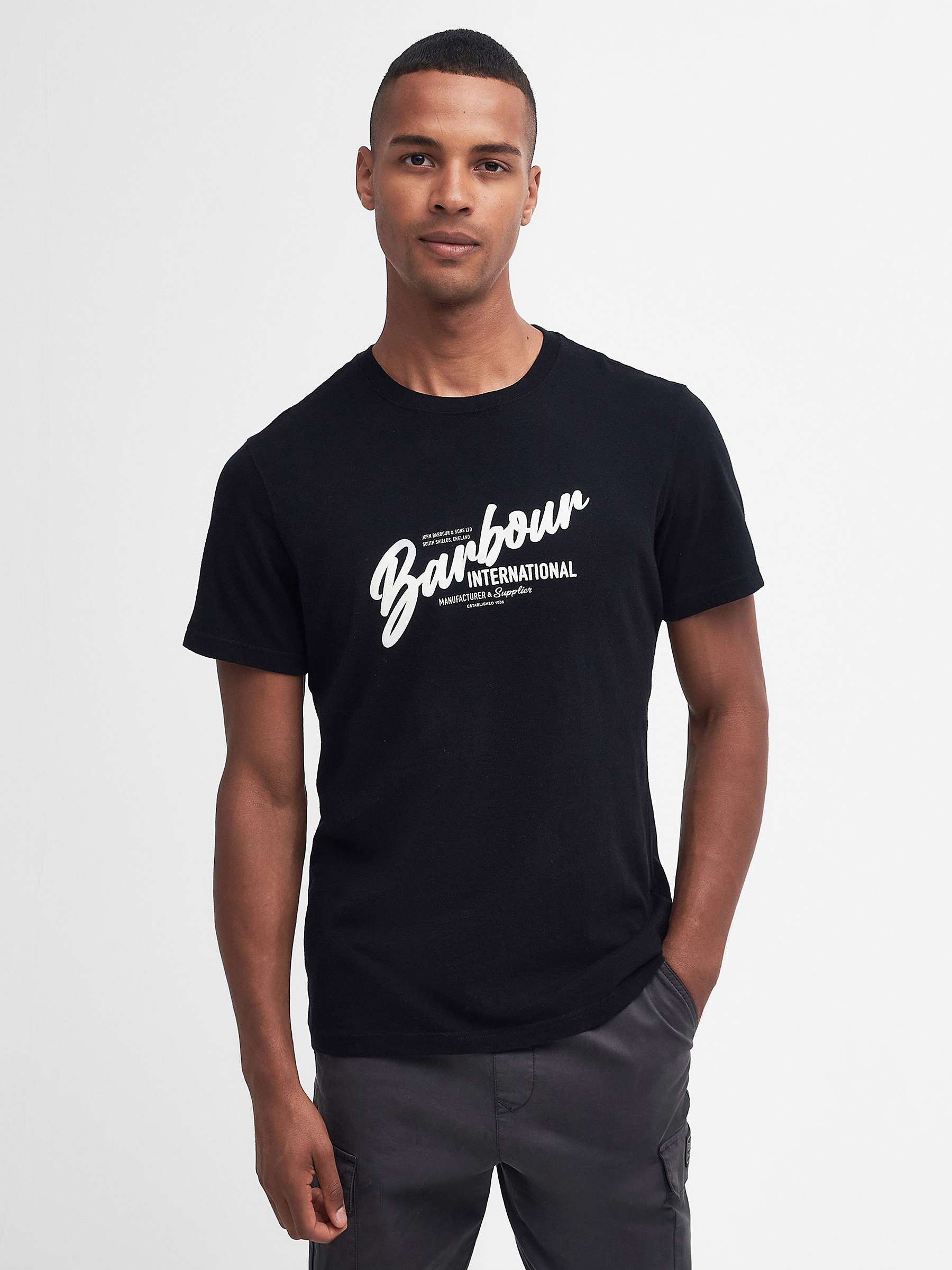 Buy Barbour International Level T-Shirt, Black Online at johnlewis.com