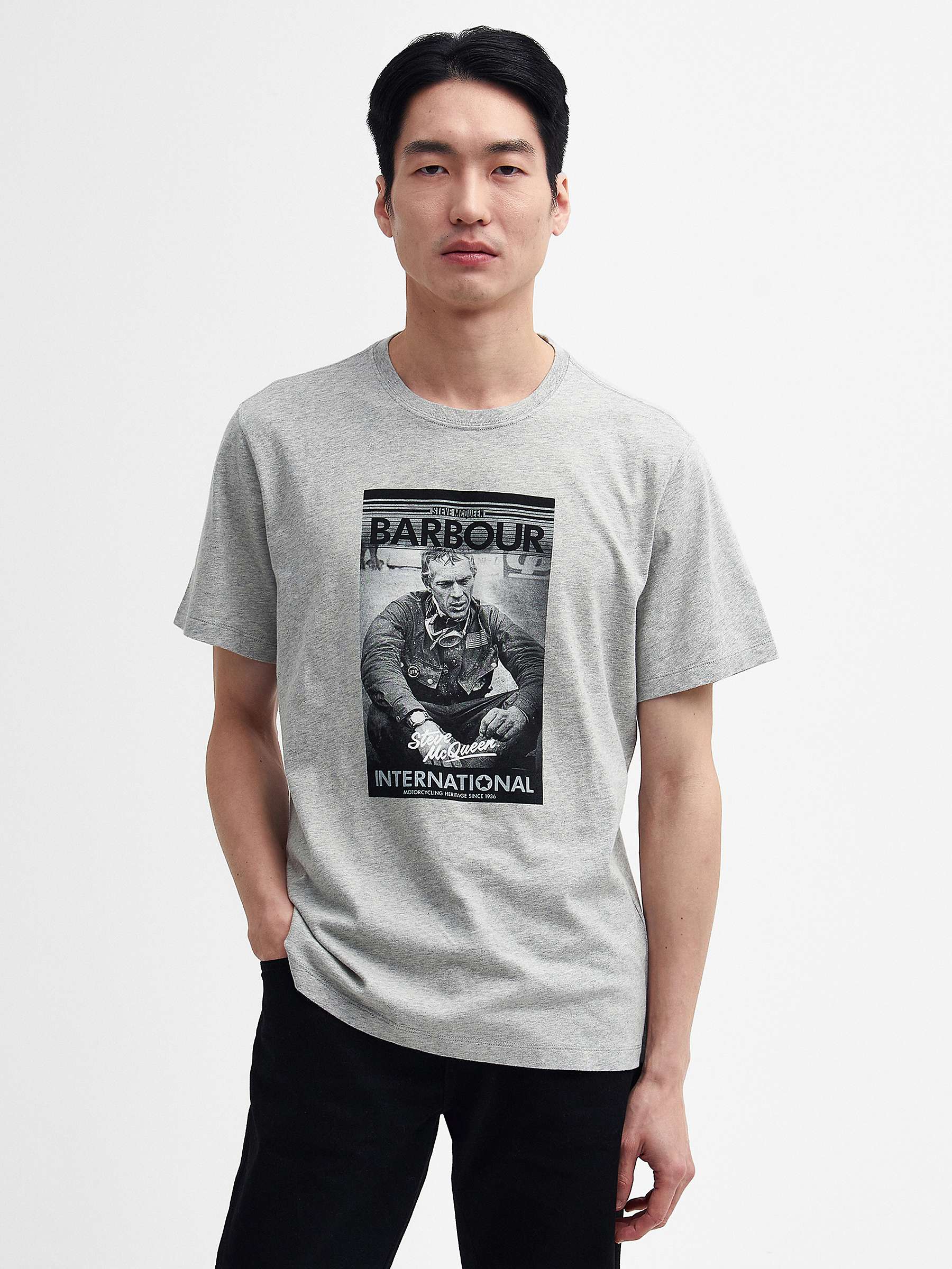 Buy Barbour International Mount T-Shirt, Grey Marl Online at johnlewis.com