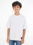 Calvin Klein Kids' Pique Relaxed T-Shirt, Bright White