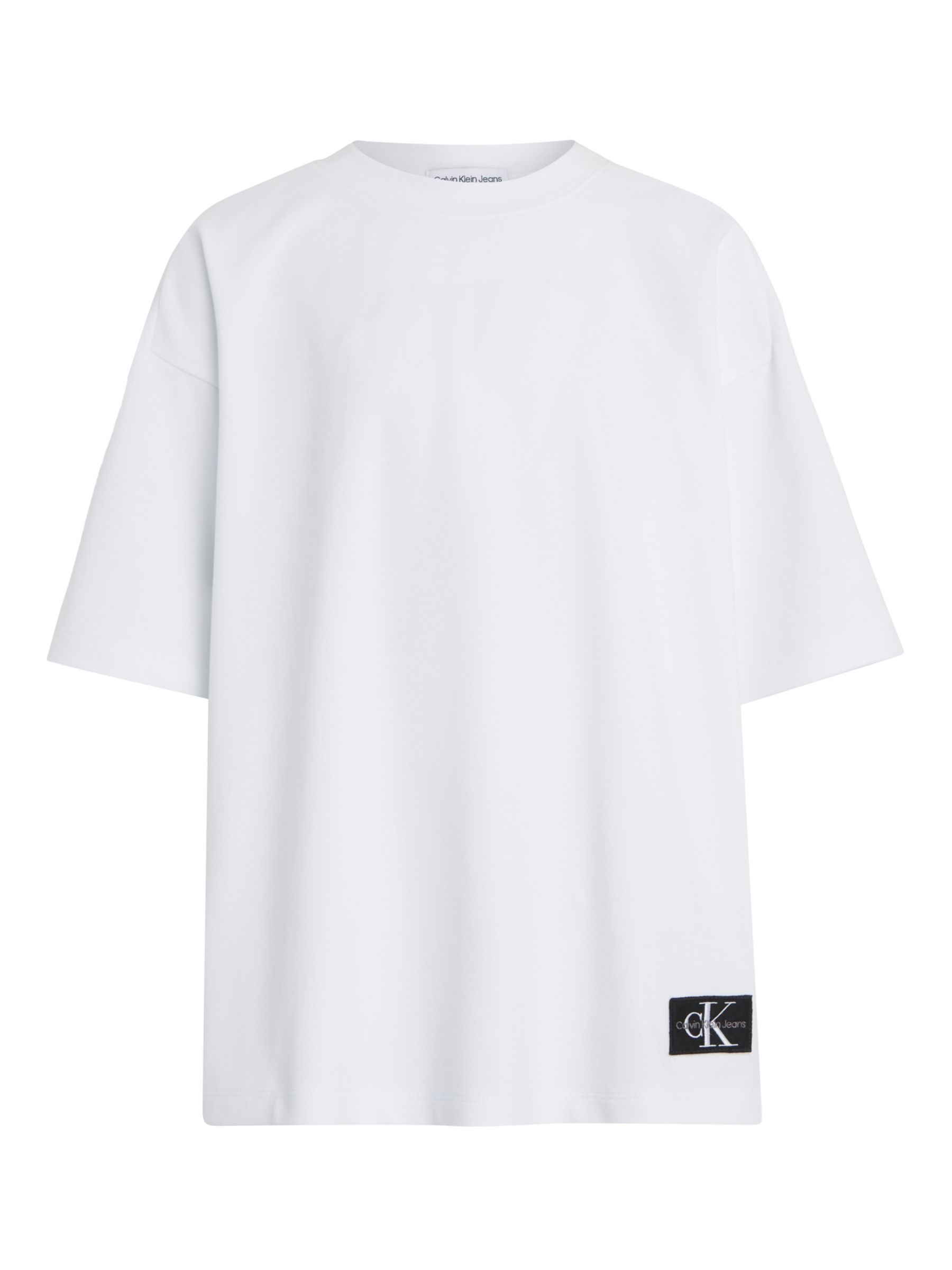 Buy Calvin Klein Kids' Pique Relaxed T-Shirt, Bright White Online at johnlewis.com