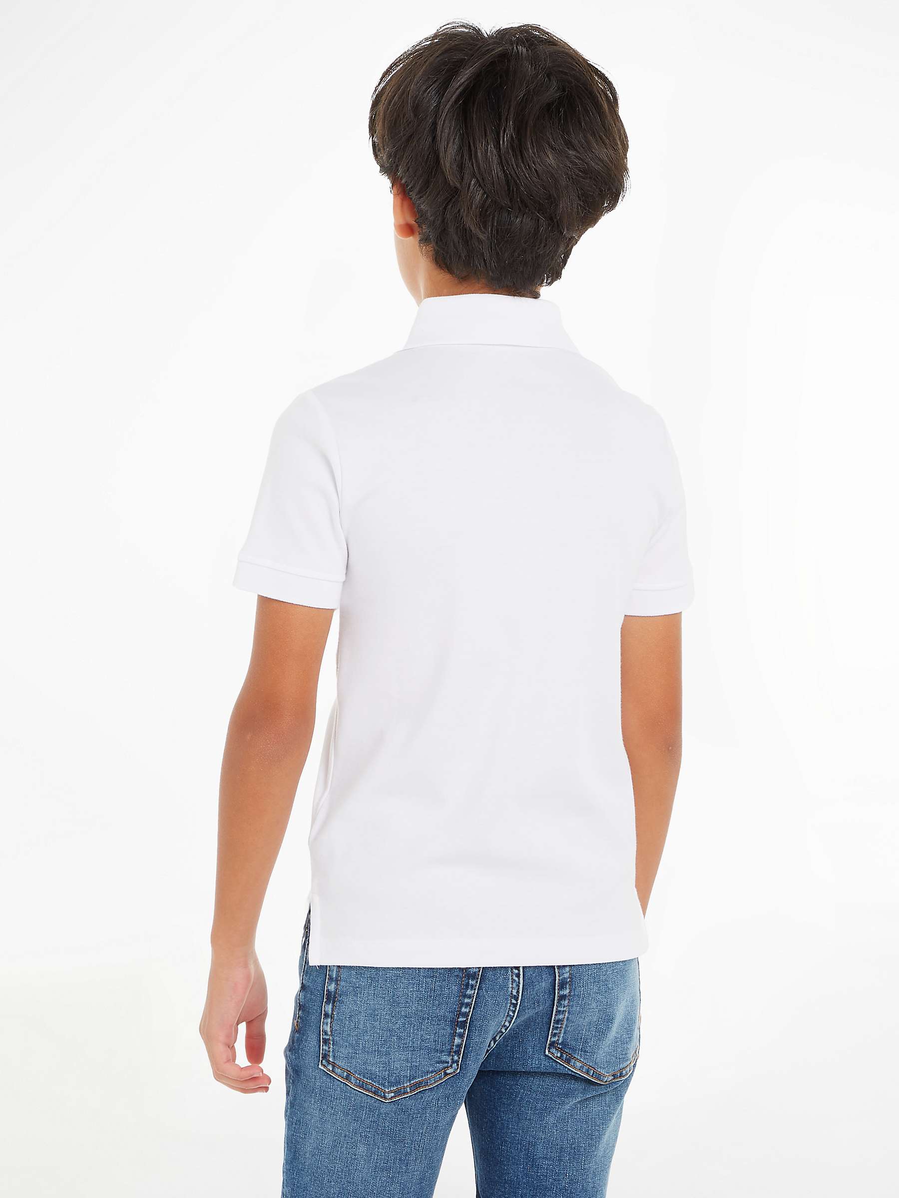 Buy Calvin Klein Kids' Cotton Polo Shirt, Bright White Online at johnlewis.com