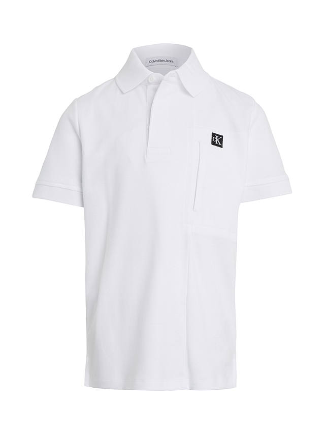 Calvin Klein Kids' Cotton Polo Shirt, Bright White