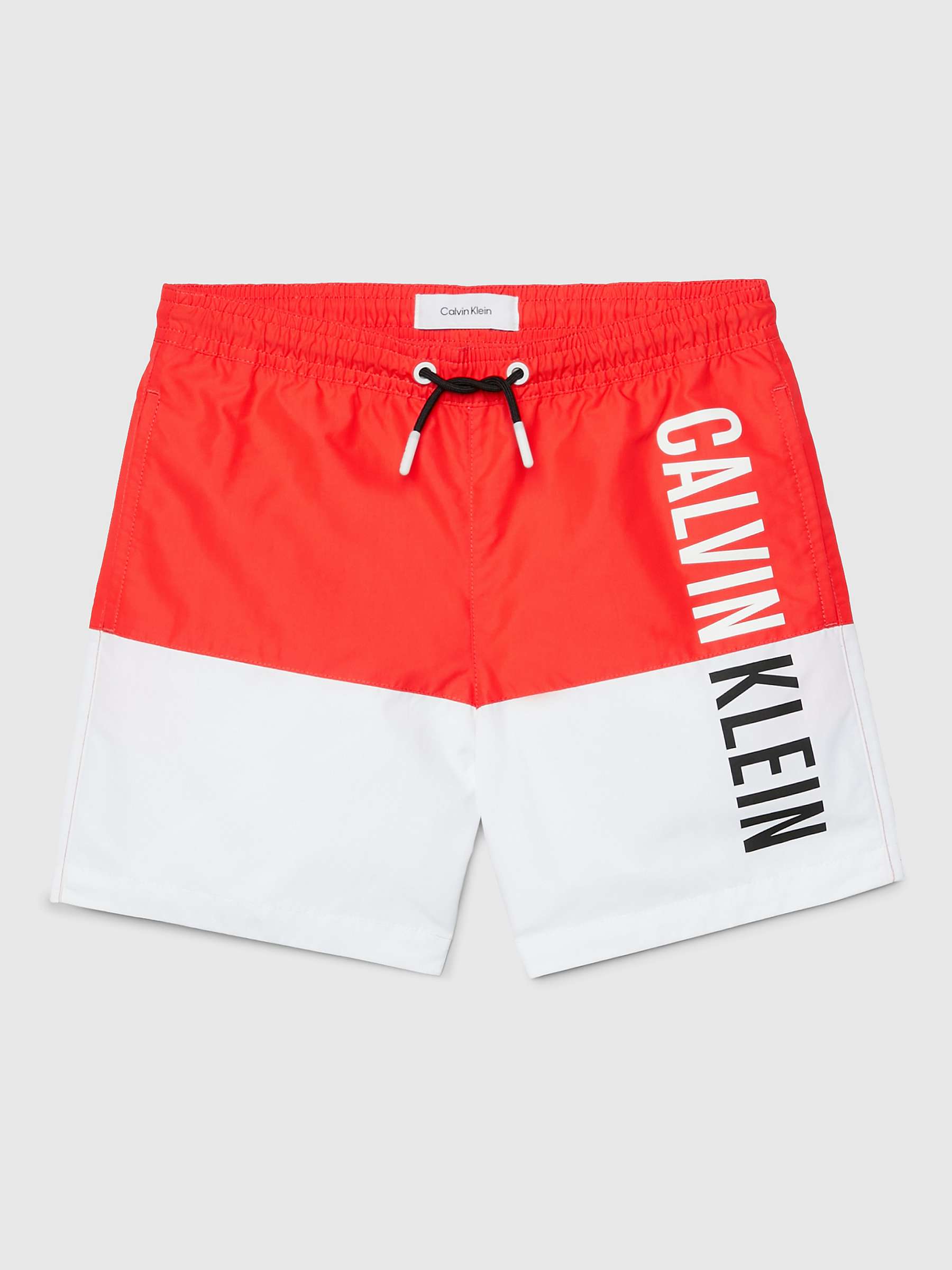 Buy Calvin Klein Kids' Logo Colour Block Swim Shorts, Hot Heat Online at johnlewis.com