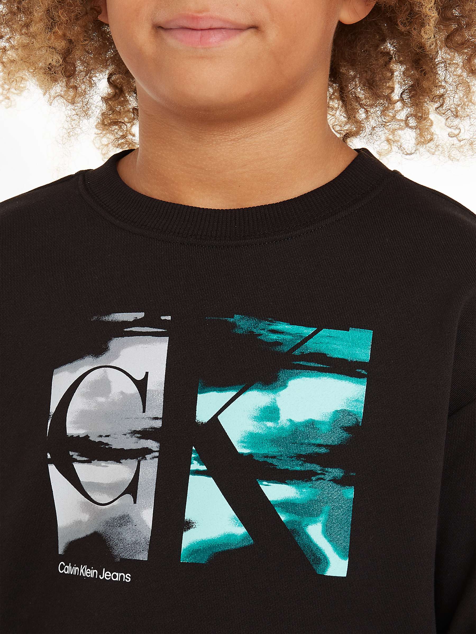 Buy Calvin Klein Kids' Serenity Monogram Jumper, Black Online at johnlewis.com
