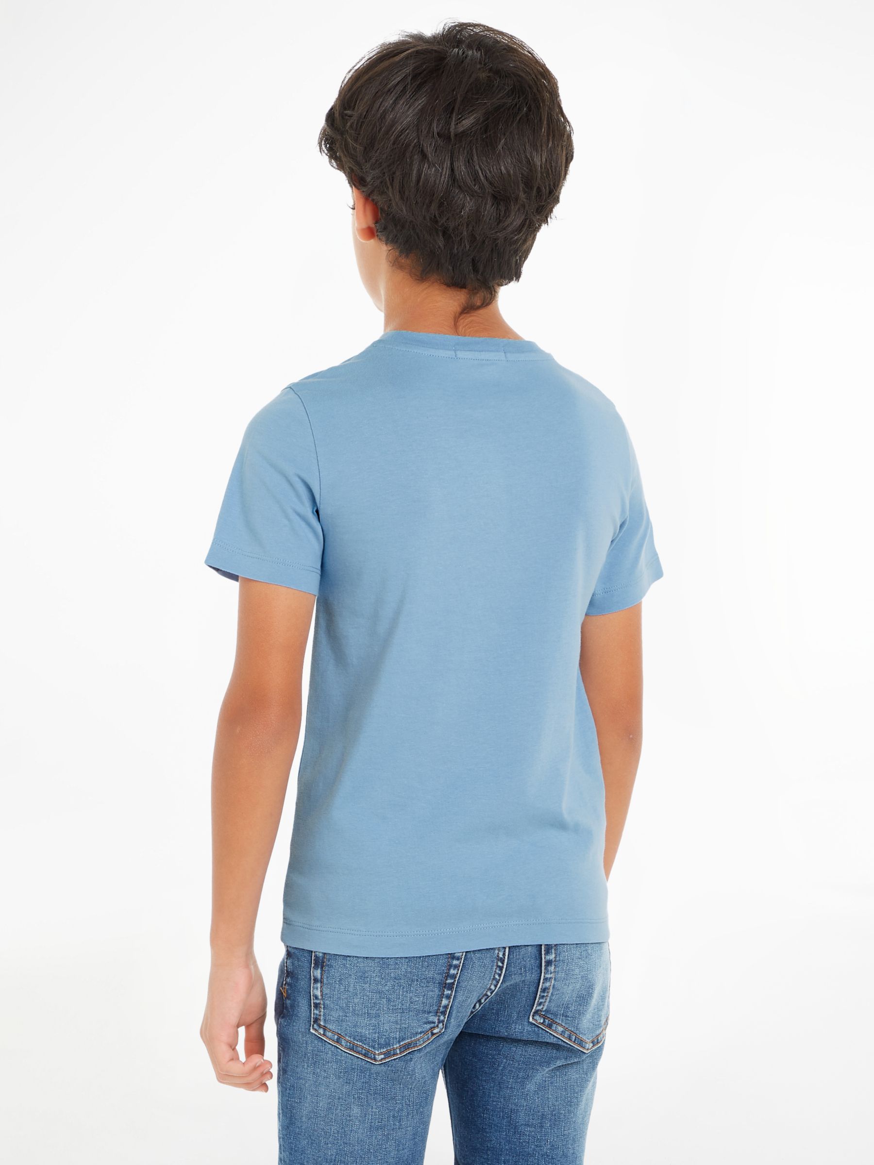 Buy Calvin Klein Kids' Short Sleeve Logo T-Shirt, Dusk Blue Online at johnlewis.com