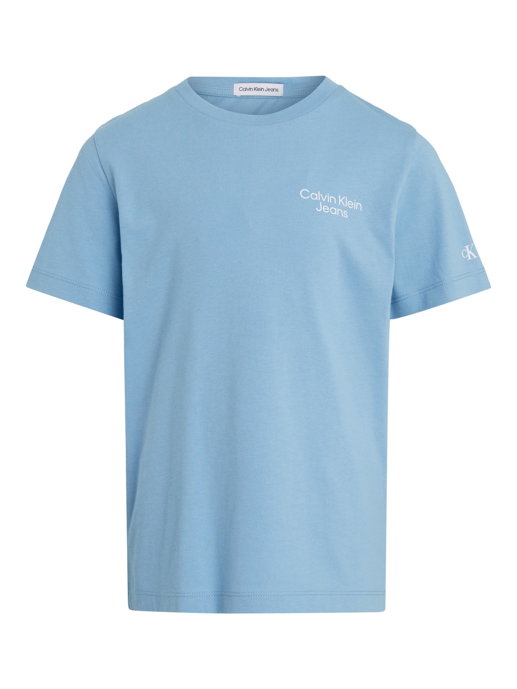Buy Calvin Klein Kids' Short Sleeve Logo T-Shirt, Dusk Blue Online at johnlewis.com