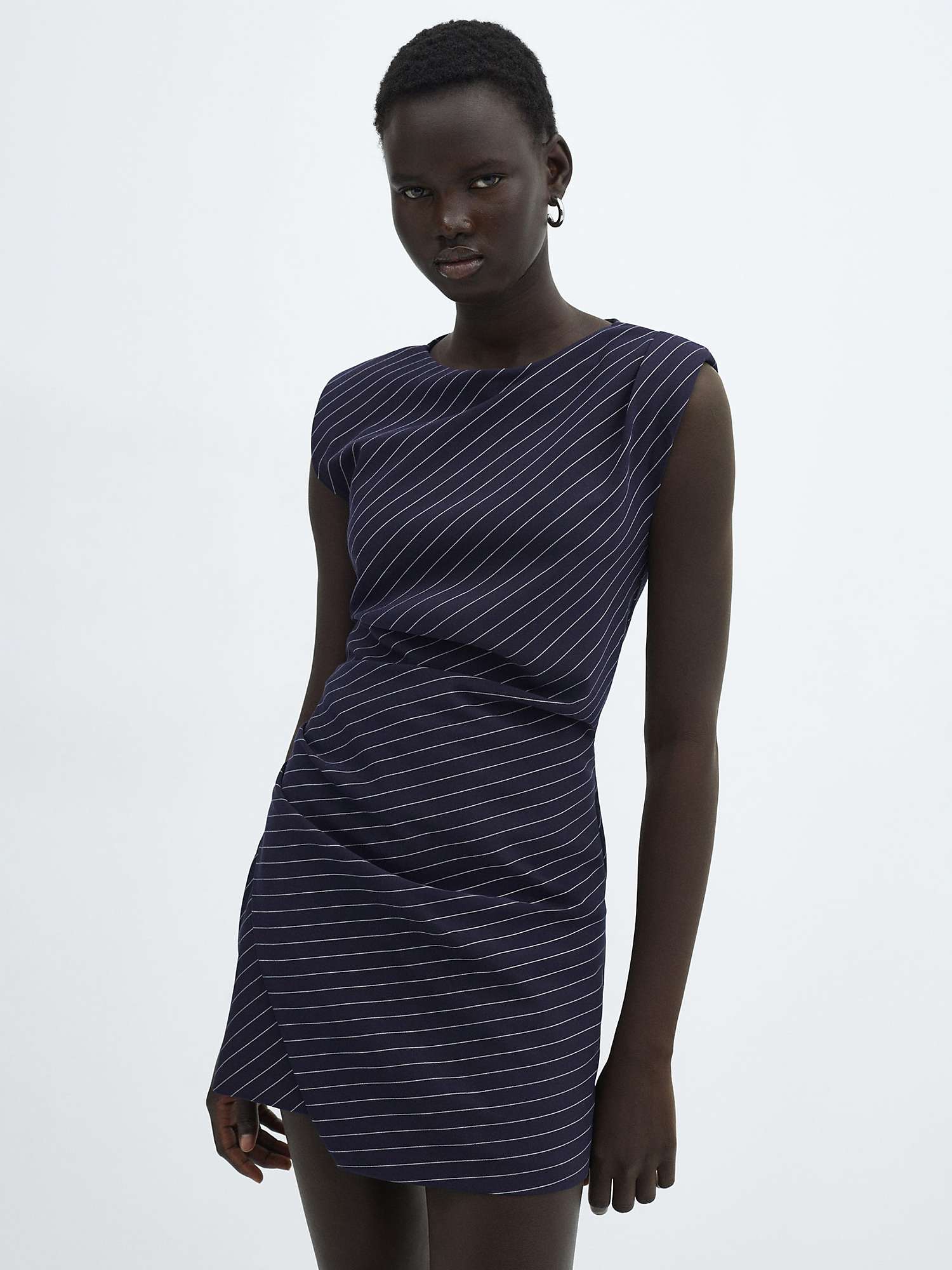 Buy Mango Pinstripe Mini Dress, Navy Online at johnlewis.com