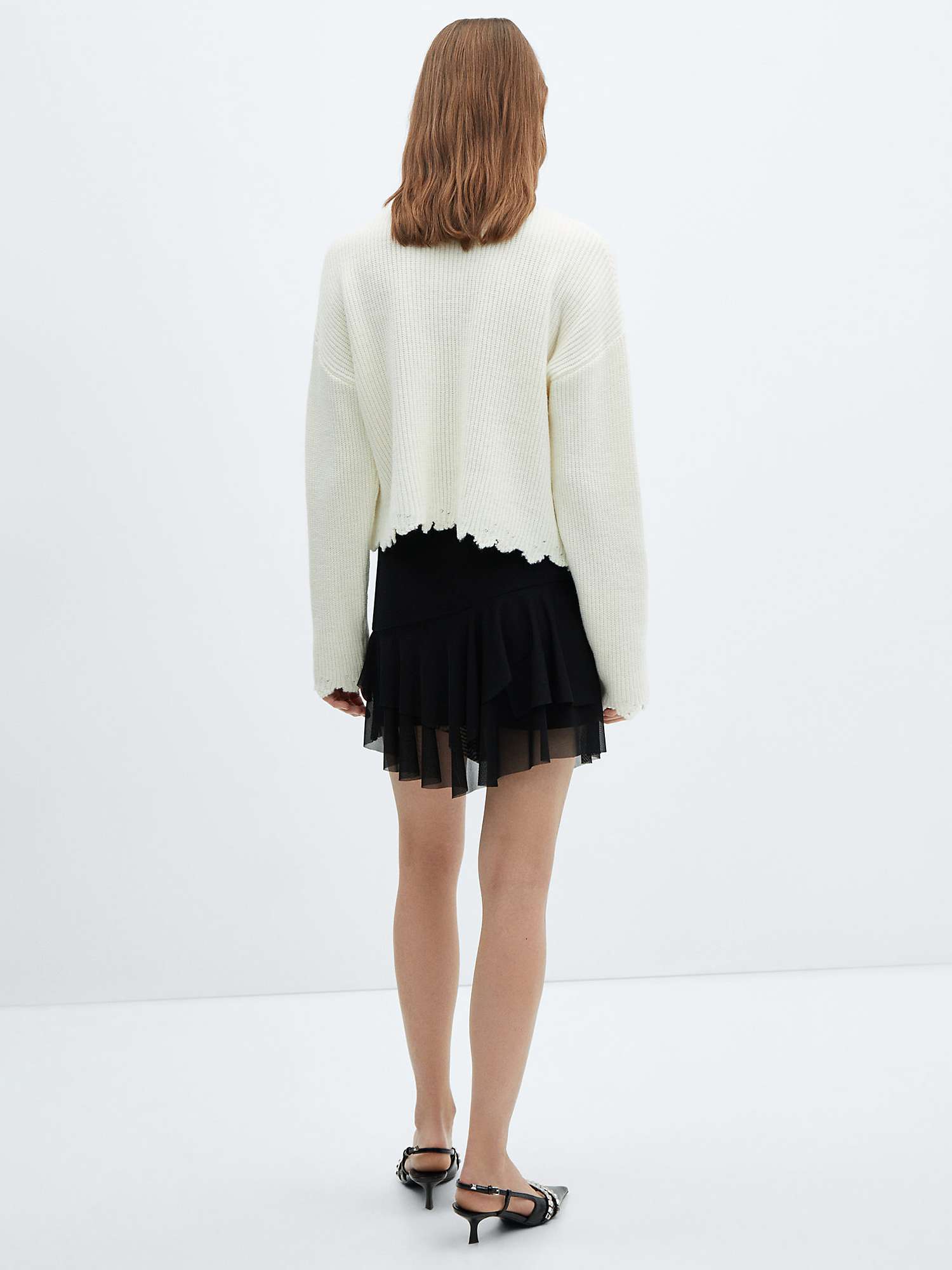 Buy Mango Hally Asymmetric Mini Skirt, Black Online at johnlewis.com