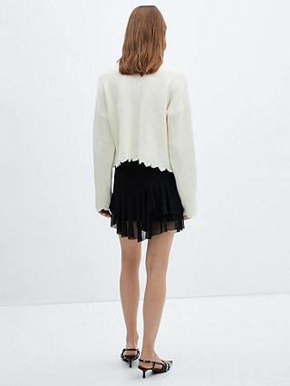 Mango Hally Asymmetric Mini Skirt, Black