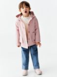 Mango Baby Grace Button Through Hooded Jacket, Pink
