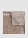 Reiss Cataldo Reversible Silk Handkerchief, Brown Melange