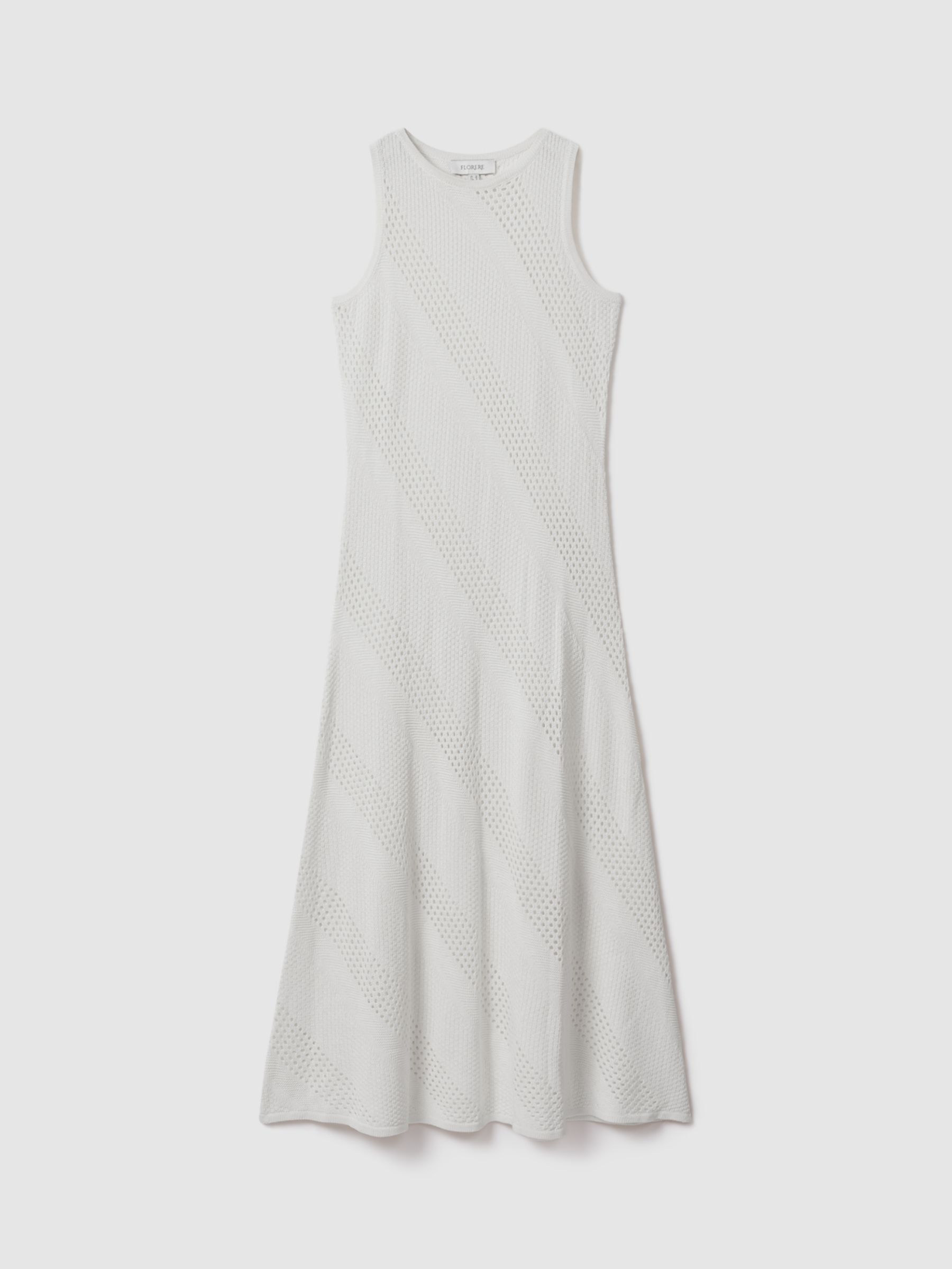 FLORERE Sleeveless Crochet Dress, Ivory, 16