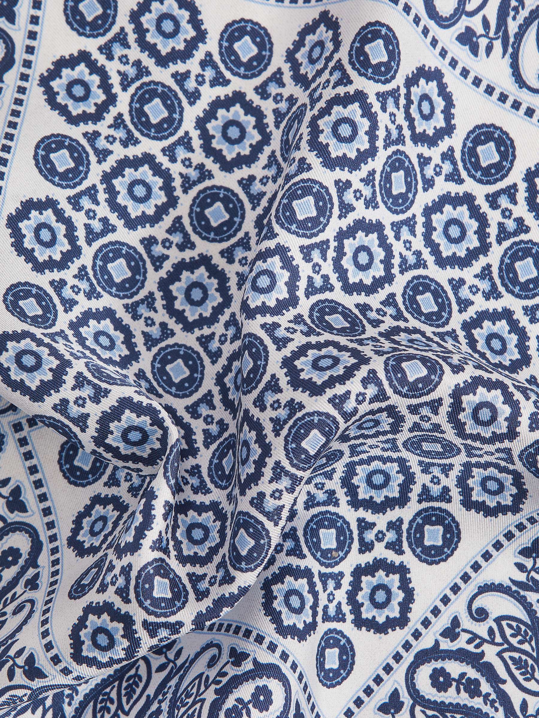Buy Reiss Domenico Silk Paisley Print Pocket Square, Blue/Multi Online at johnlewis.com