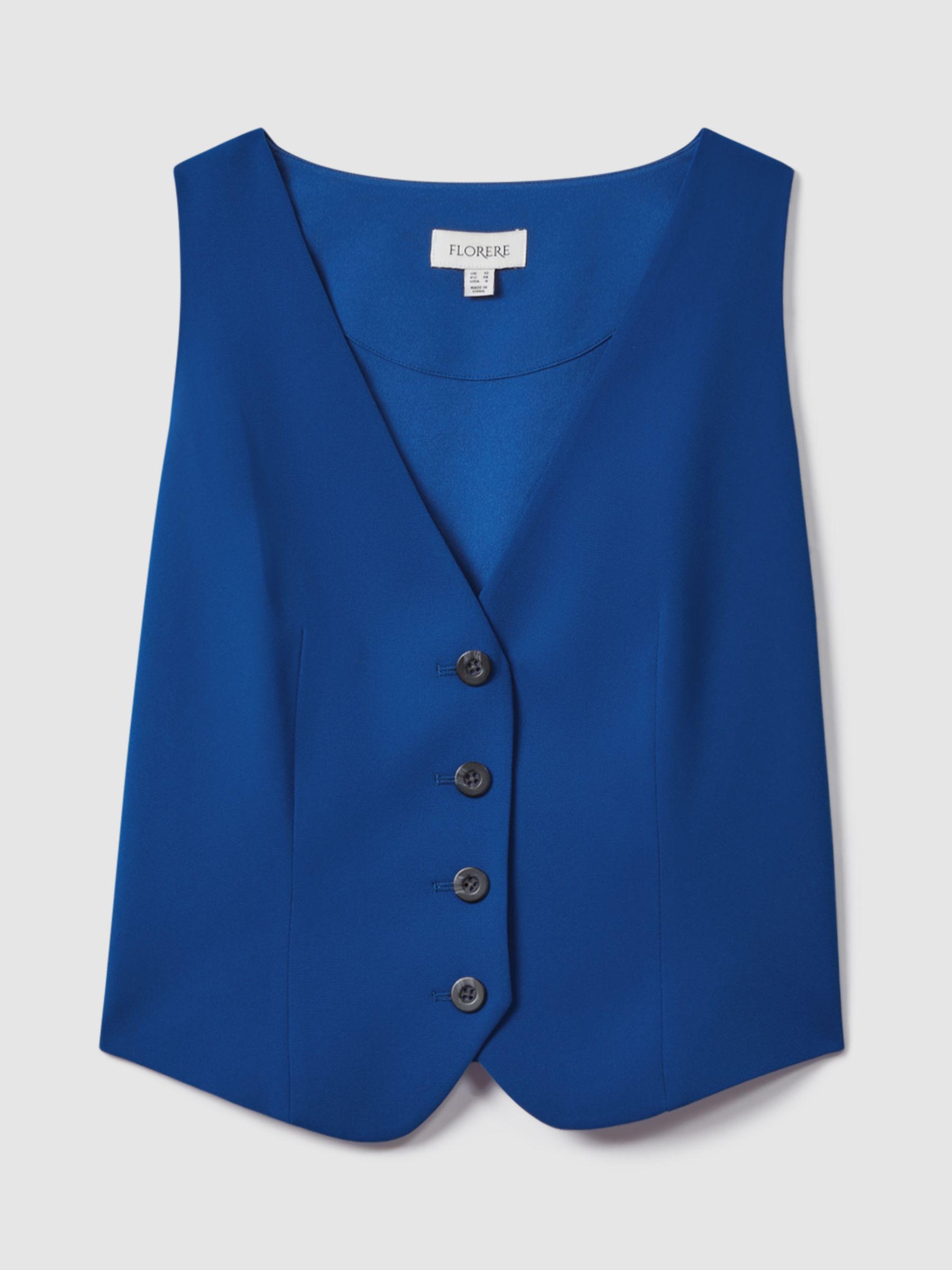 FLORERE Tailored Waistcoat, Bright Blue, 8