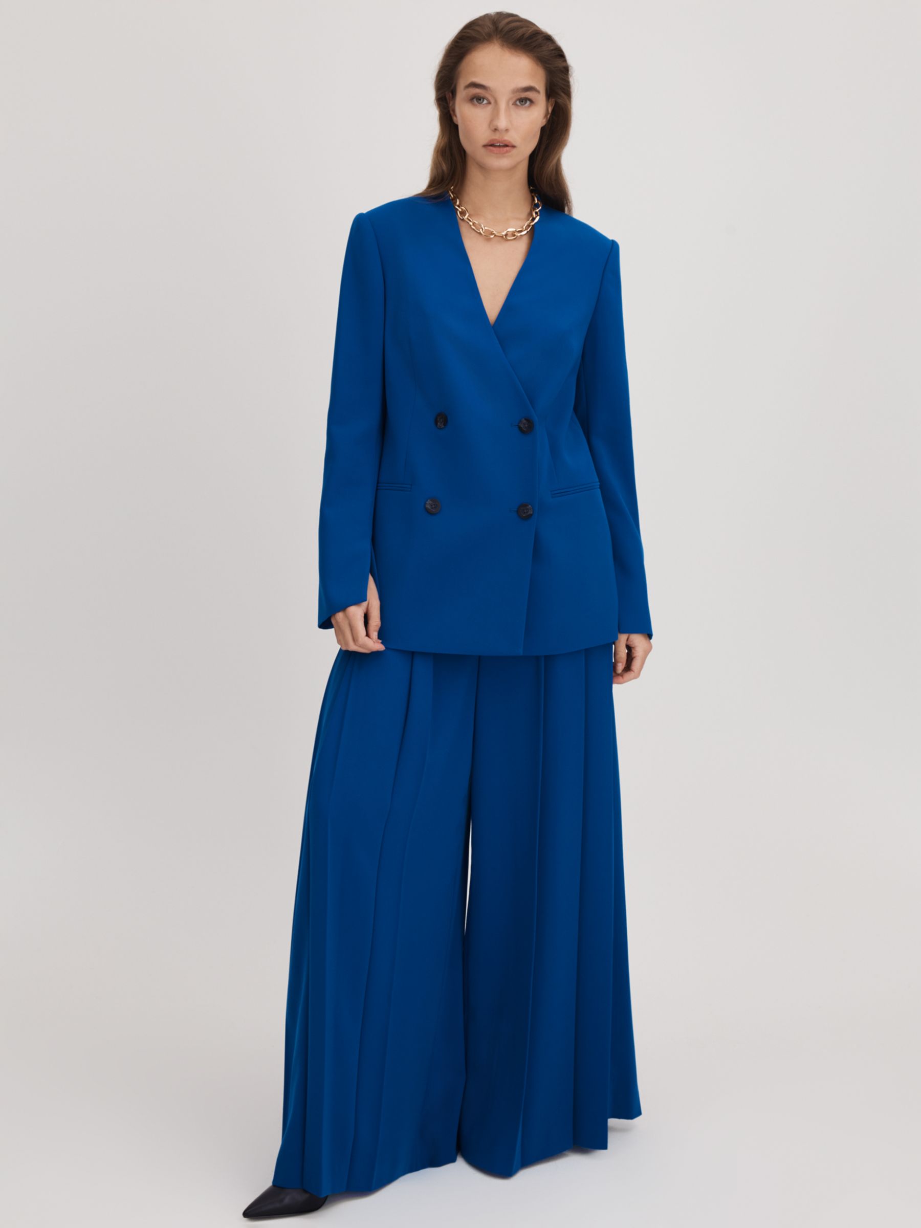 Buy FLORERE Collarless Double Breasted Blazer Online at johnlewis.com