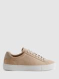 Reiss Finley Leather Trainers, Stone