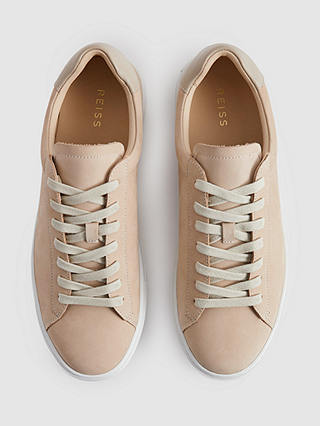 Reiss Finley Leather Trainers, Stone