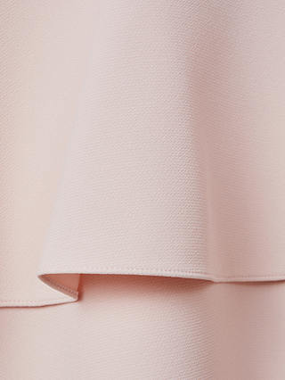 FLORERE High Neck Tiered Mini Dress, Pale Pink