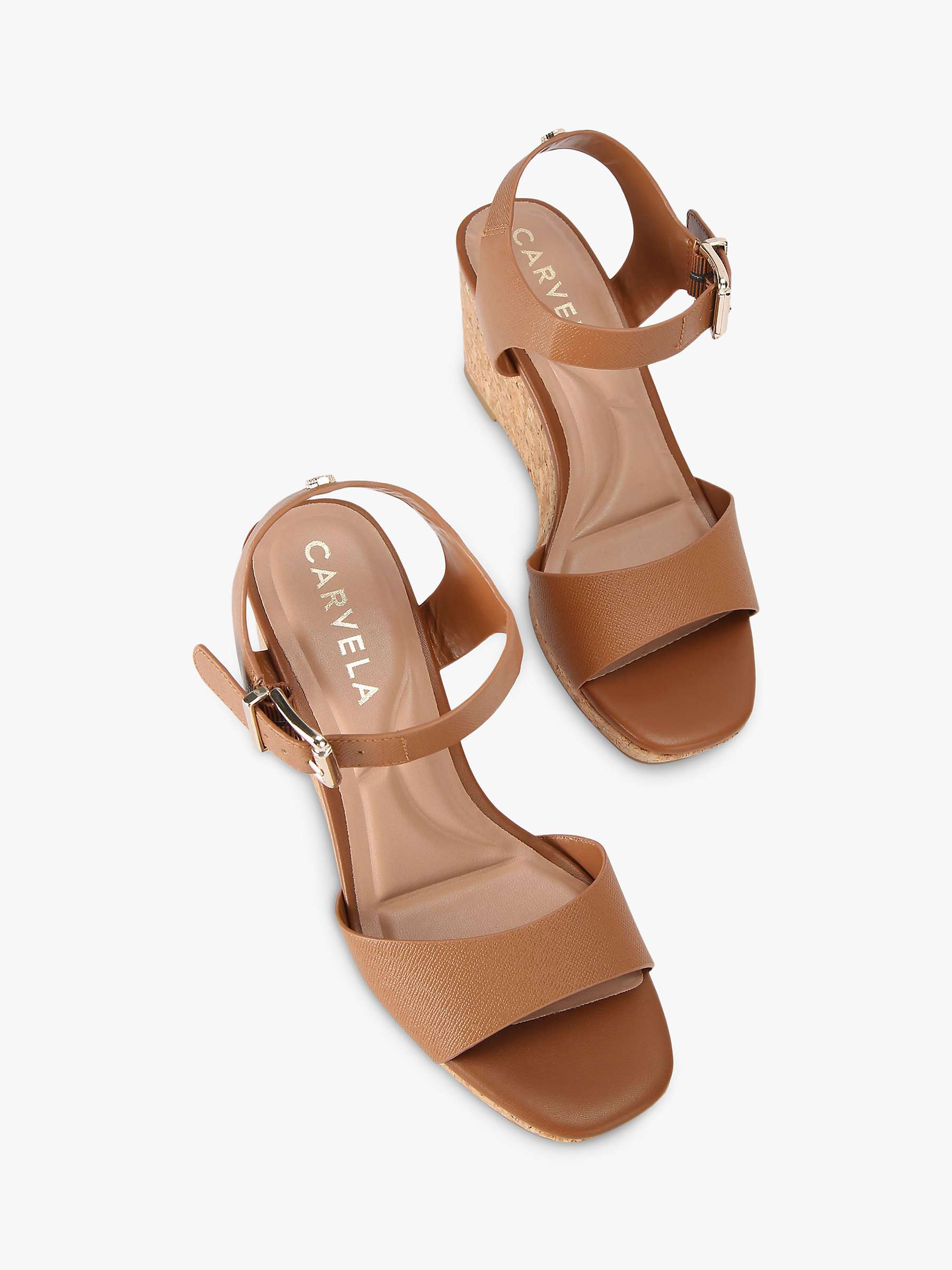 Buy Carvela Sadie Wedge Heel Sandals, Tan Online at johnlewis.com