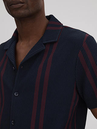 Reiss Castle Stripe Detail Shirt, Navy/Bordeaux