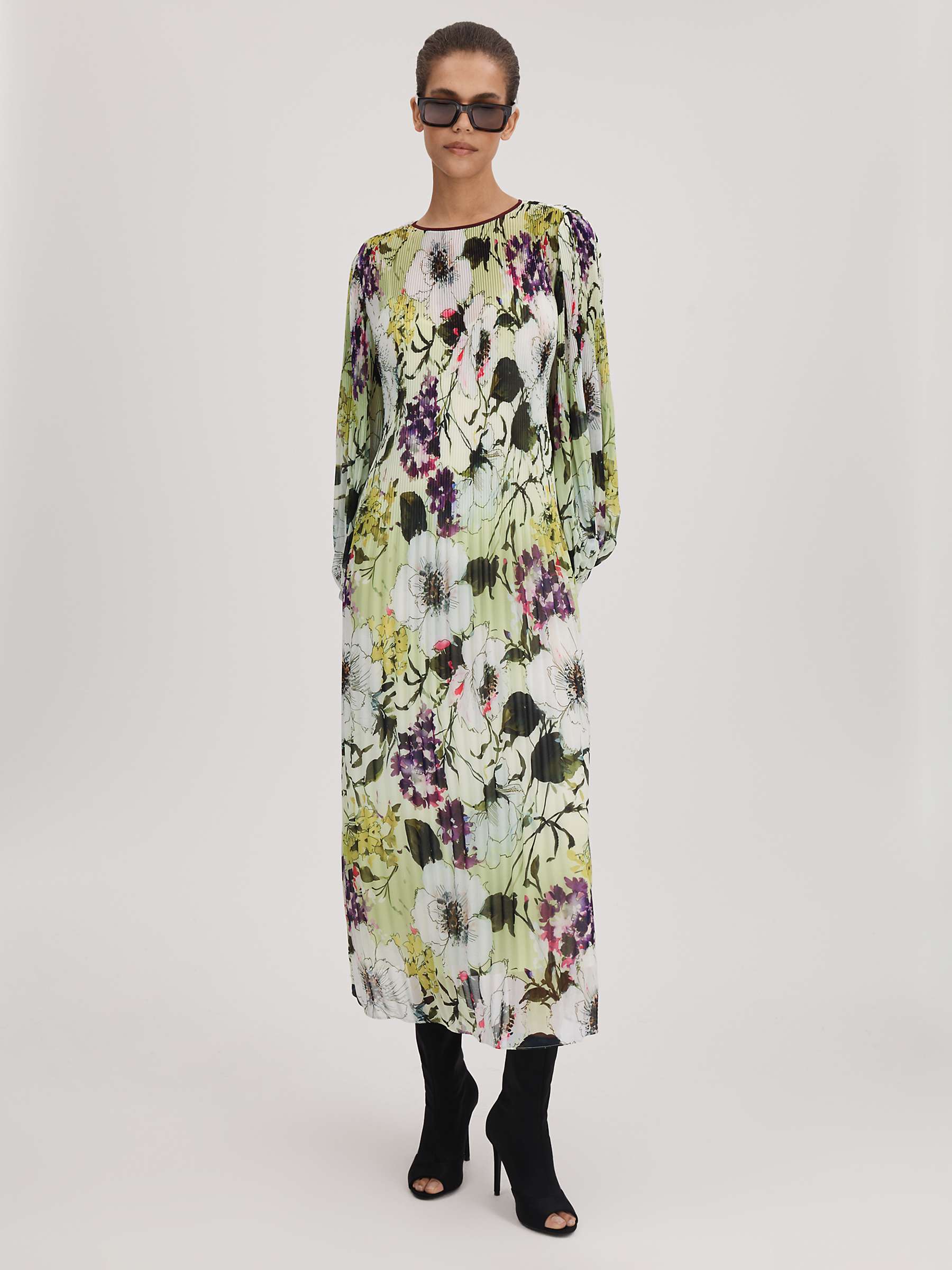 Buy FLORERE Pleated Maxi Dress, Multi Online at johnlewis.com