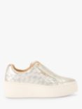 Carvela Leather Laceless Trainers, Gold